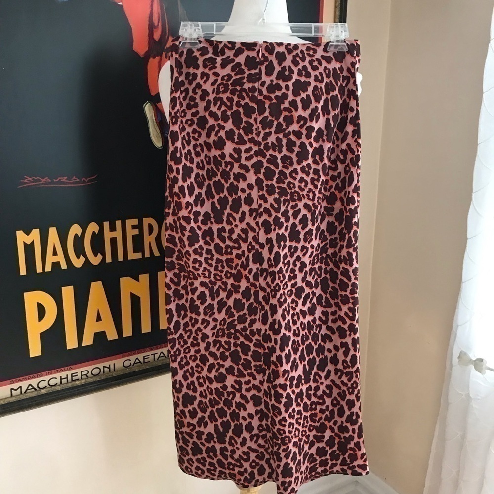 The Fifth Label Leopard Print Skirt Size 6 Mauve Rust Orange Animal Print